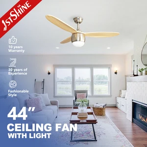 1stshine Ceiling Fan Indoor European Style 44 Inches Wood Blades 3 Color LED Lighting Remote Ceiling Fans