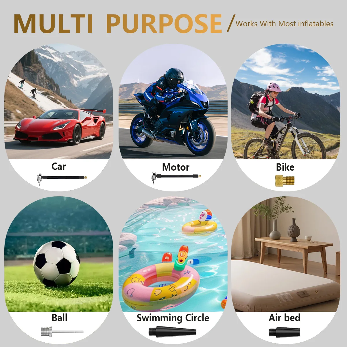 Factory Price 21mm 150psi Digital Portable ABS Car Tyre Pump Air Compressor 6000mAh Tire Inflator Emergency Light Tire Pressure - view 5