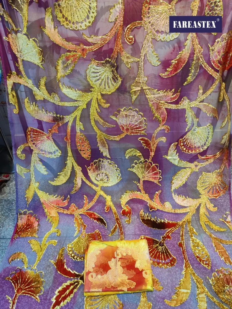 FAREASTEX Fancy Design Silk Fabric for Dirac Somali Set Sudanese Women Toub Garbasaar Faransawi
