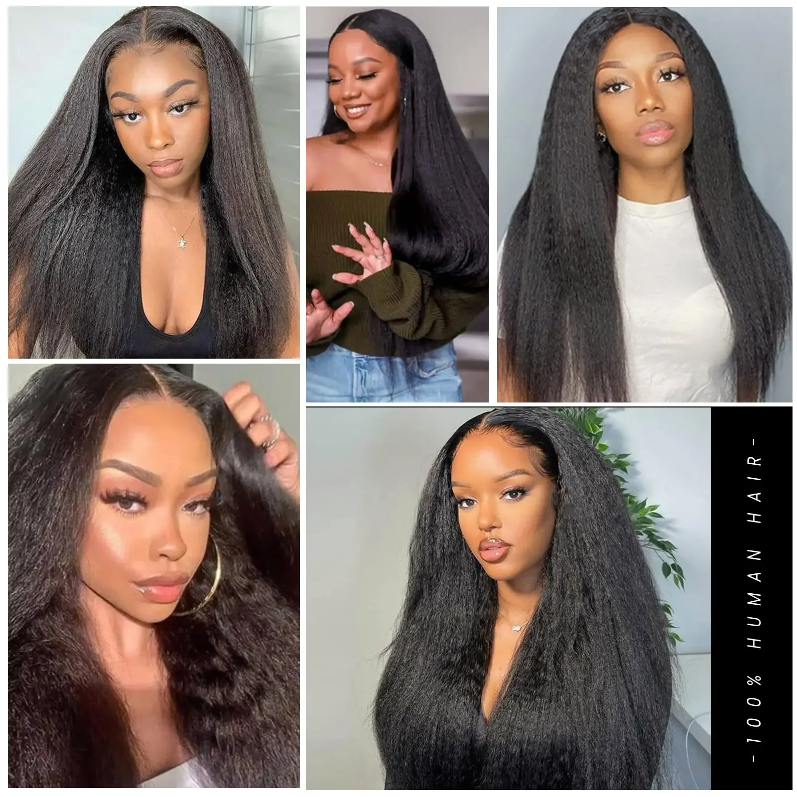 Kinky Straight Tape in Haarverlängerungen Nr. 1B, Echthaar, 16-26 Zoll_voghion.com