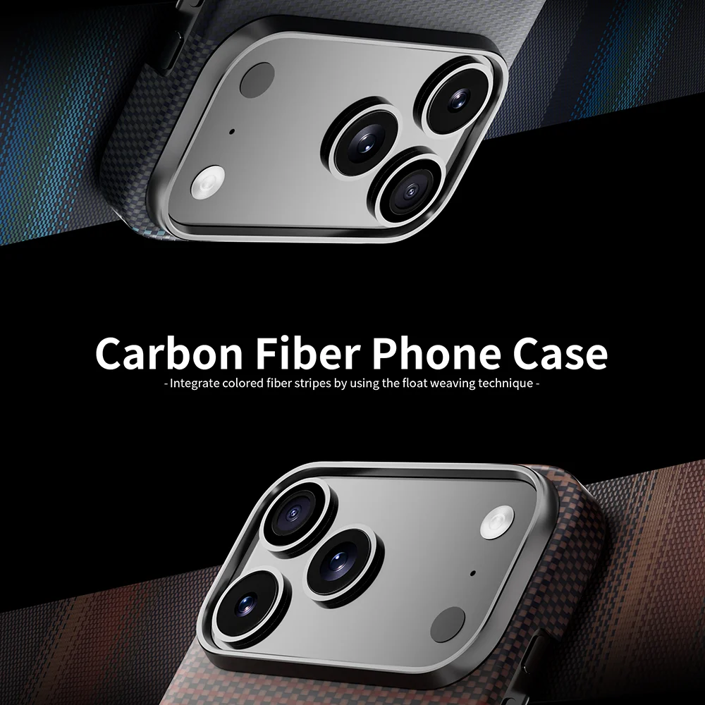product luxury anti drop anti fingerprint kevlar carbon fiber aramid fiber magnetic mobile phone cover case for iphone 17 pro max 16 pro-4