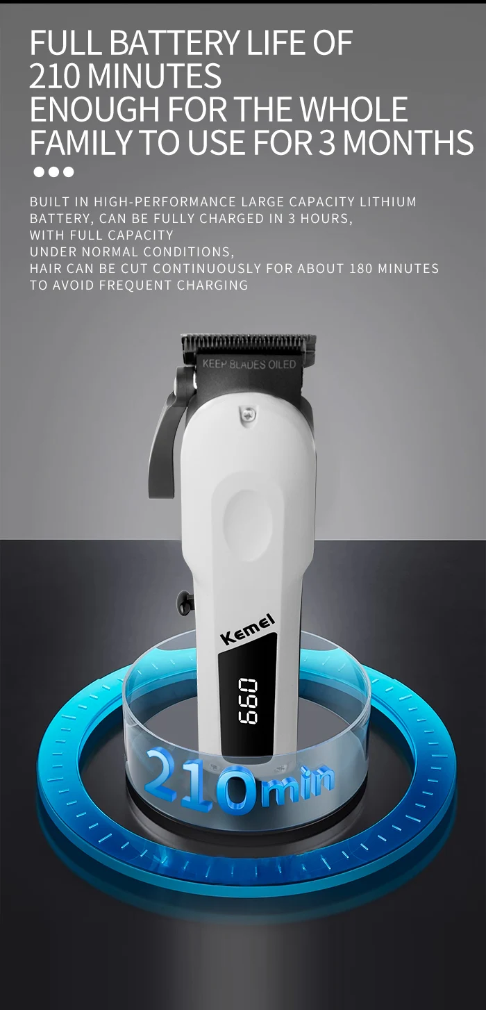 Kemei KM-807 Professional Hair Clipper and Beard Trimmer description image 5