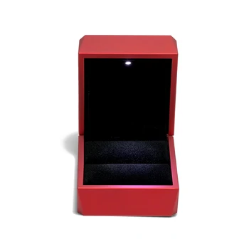 In Stock Ready to Ship High Quality Plastic Led Light Jewelry Box Jewels Ring Box