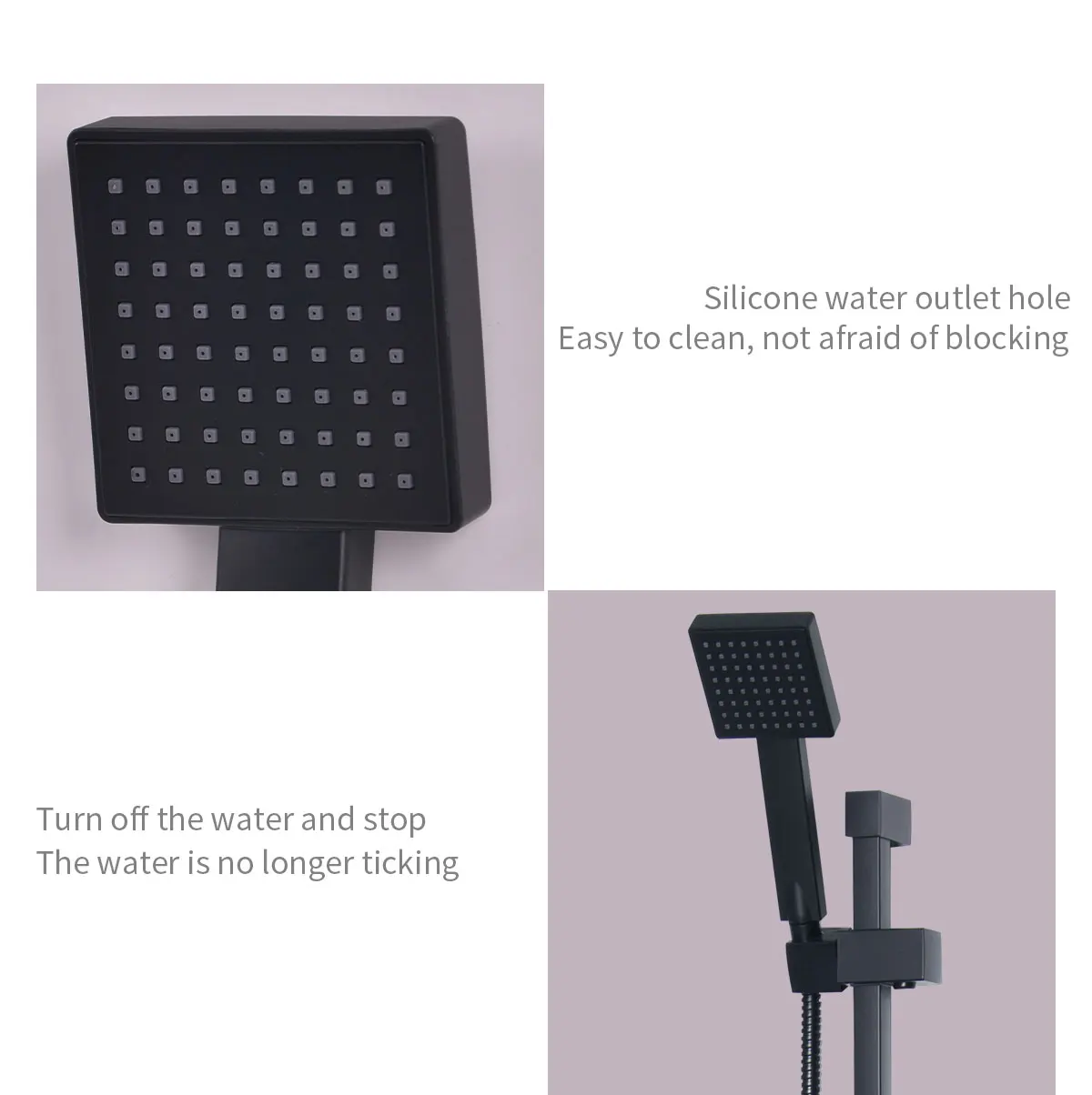 Modern Brass Square Single Function Bar Valve Shower  System - Black manufacture