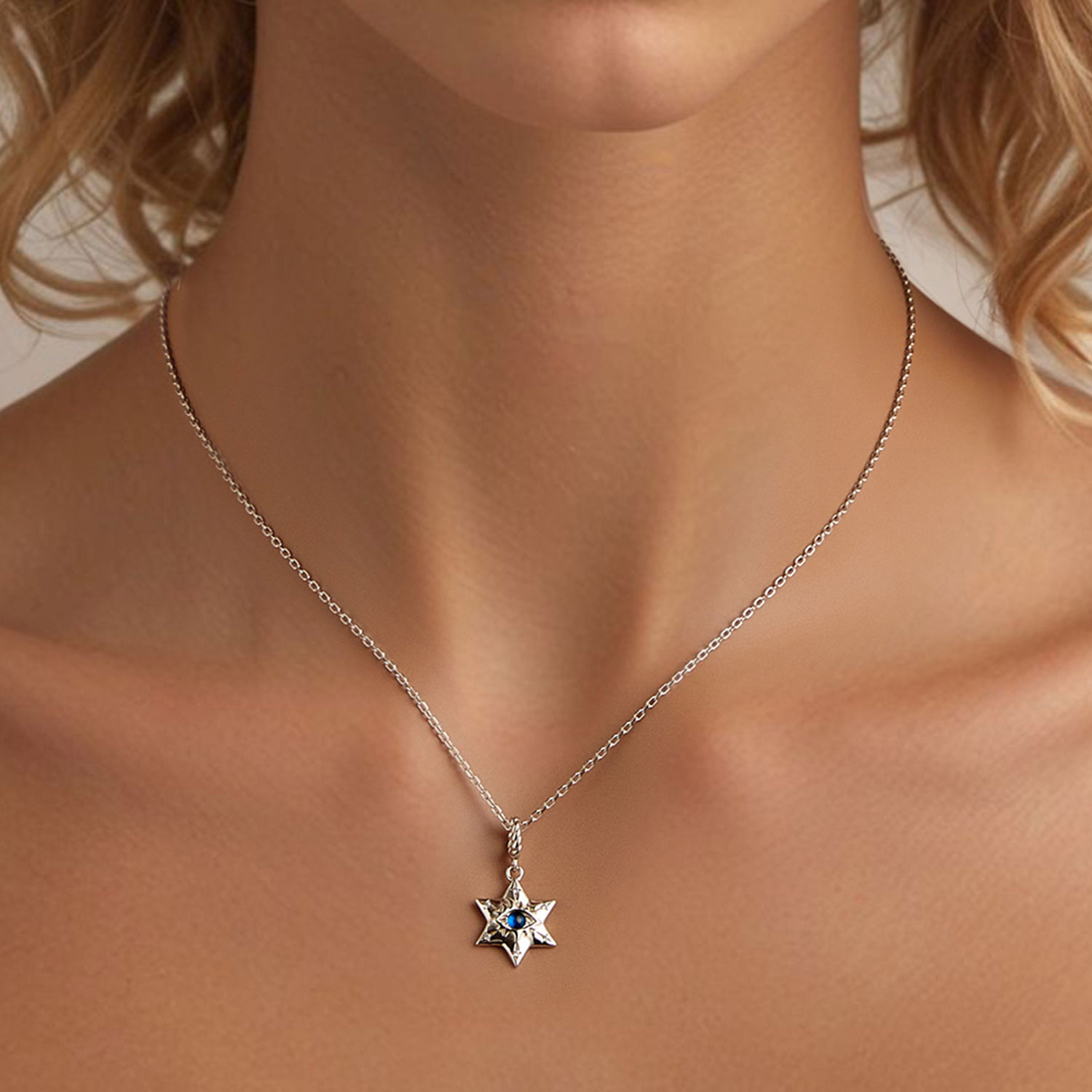 ネックレス・ペンダント TATIANA Silver 925 Star Mirror Ball Necklace NZ2154 925 Sterling Silver Starburst Demon Eye Pendant Necklace
