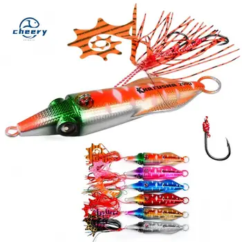 CHEERY Printed Big Hard Squid Shape Jig Fishing Lure Weights 40-200g Saltwater Lures Lead Bass Jigging Freshwater Hooks – Metal Jig – view 2