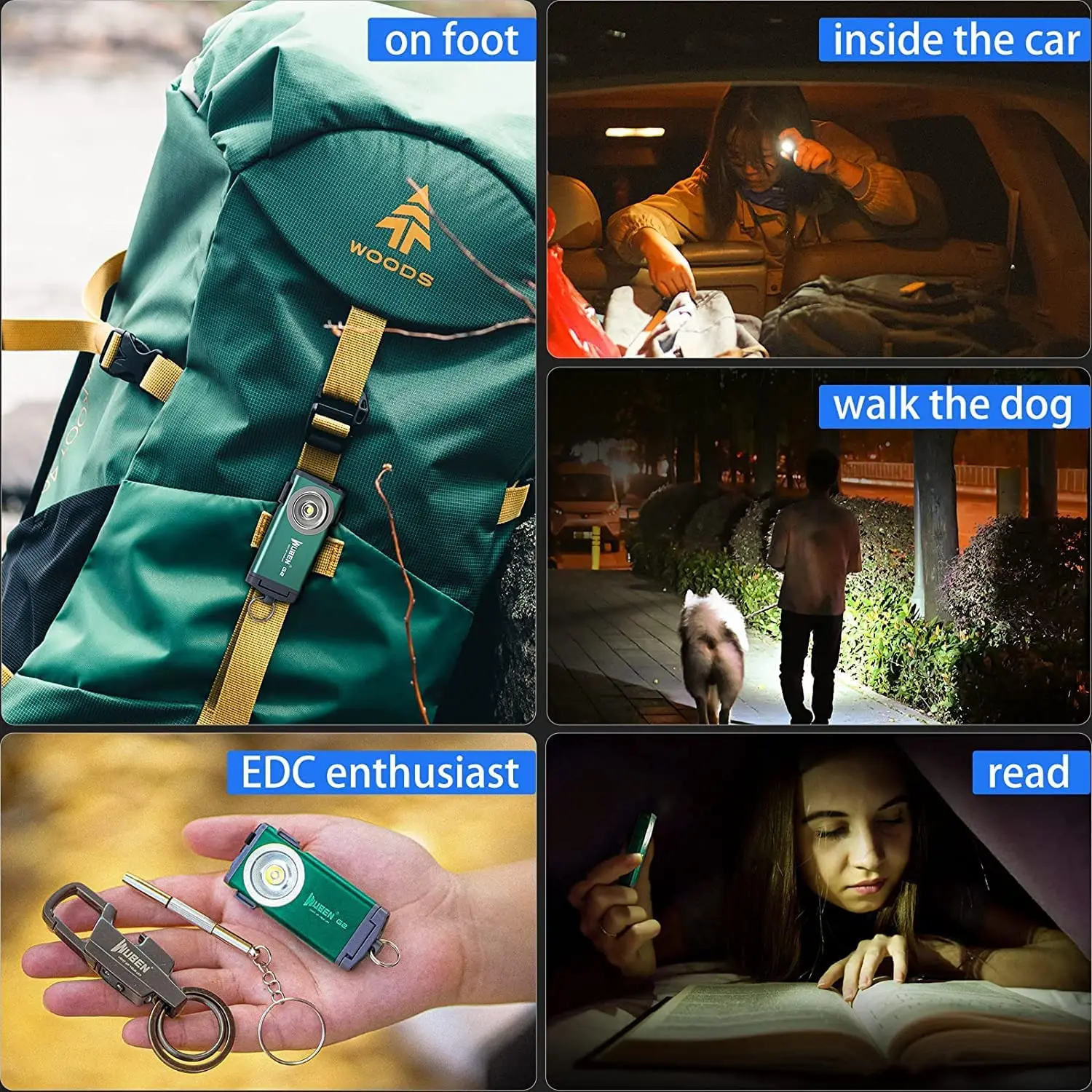 NEW Portable EDC LED Mini Flashlight Type c Recharge Keychain Light Mini Torch
