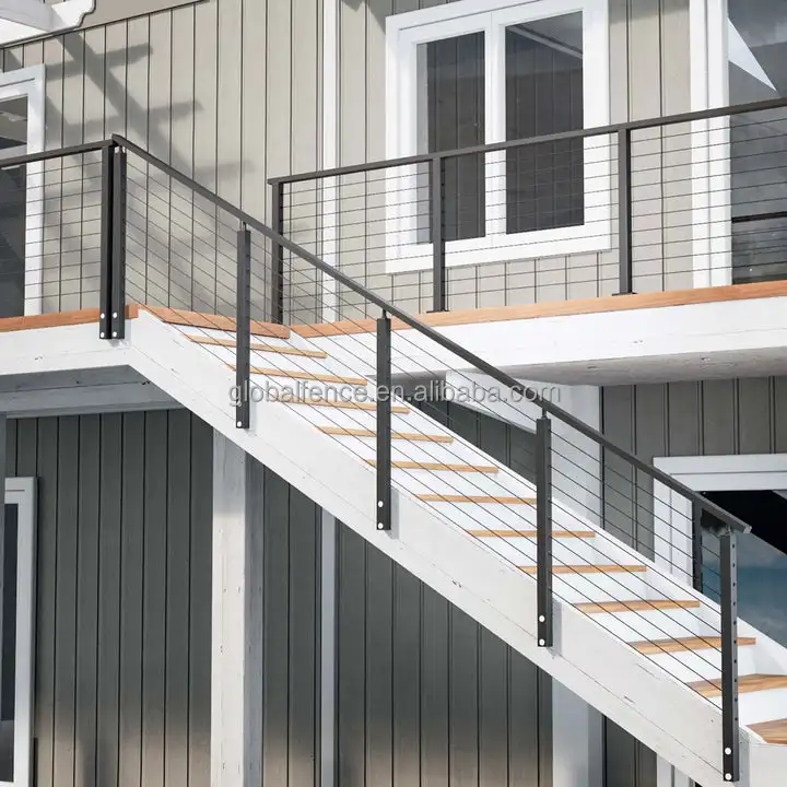 Reilbu Easy to Install Black Cable Railing for Decks & Balconies ...