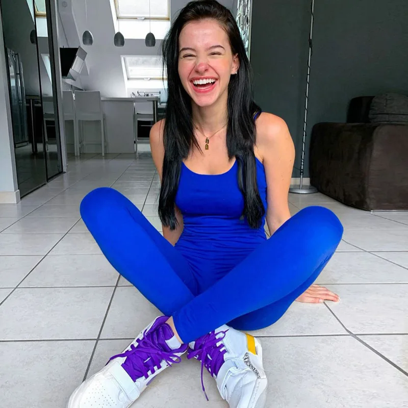 2025 Spring Summer Women Jumpsuits Custom Logo Solid Color Workout Jumpsuit Bodycon One Piece Women Clothing