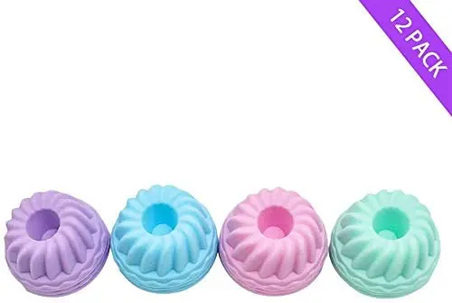 12 Packs Baking Molde Silicona Cupcakes Silicon Cupcake Muffin Dessert Mold Bundt Cake Pan Tray