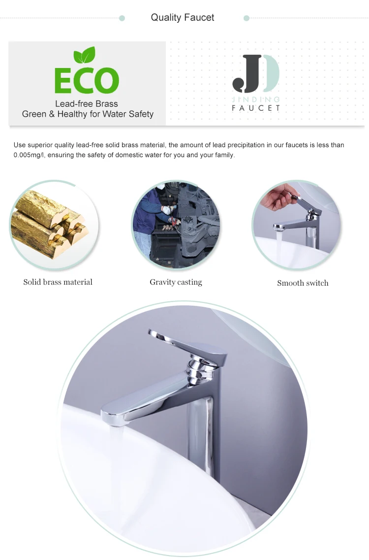 Grifo monomando cromado para lavabo alto de baño