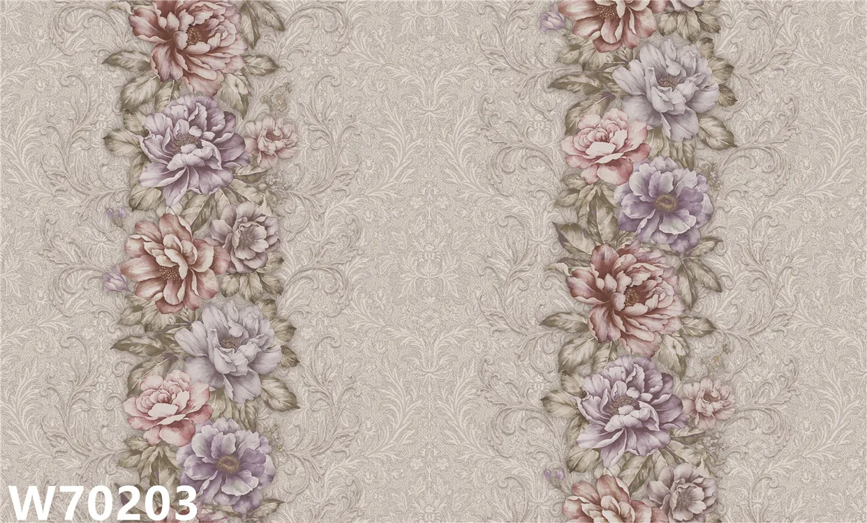 Home Interior Wall 3D PVC embossed flower Wallpaper for home walls