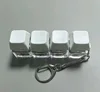 Transparent pc base + solid white square keycap 1 with light