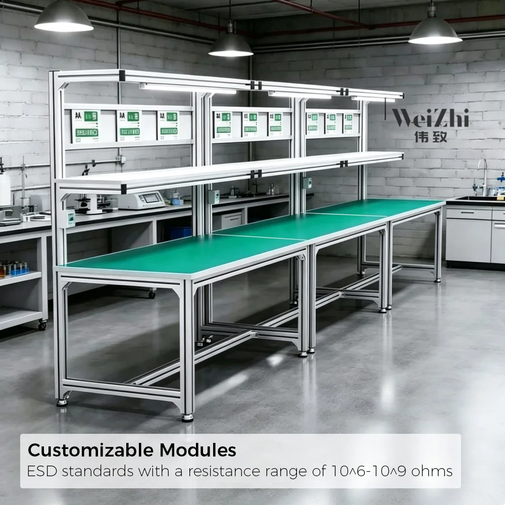 Weizhi Factory Direct Sale Assembly Aluminum Workbench Laboratory Work Benches Workshop Workbenches Table