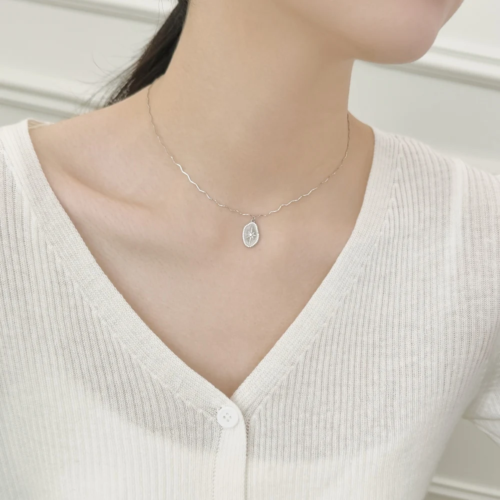 KAKODIY Charm Fine Jewelry 925 Sterling Silver Christmas Gift Chain 5A Zirconia Octagon Tag Pendant Necklace Gift detail 2