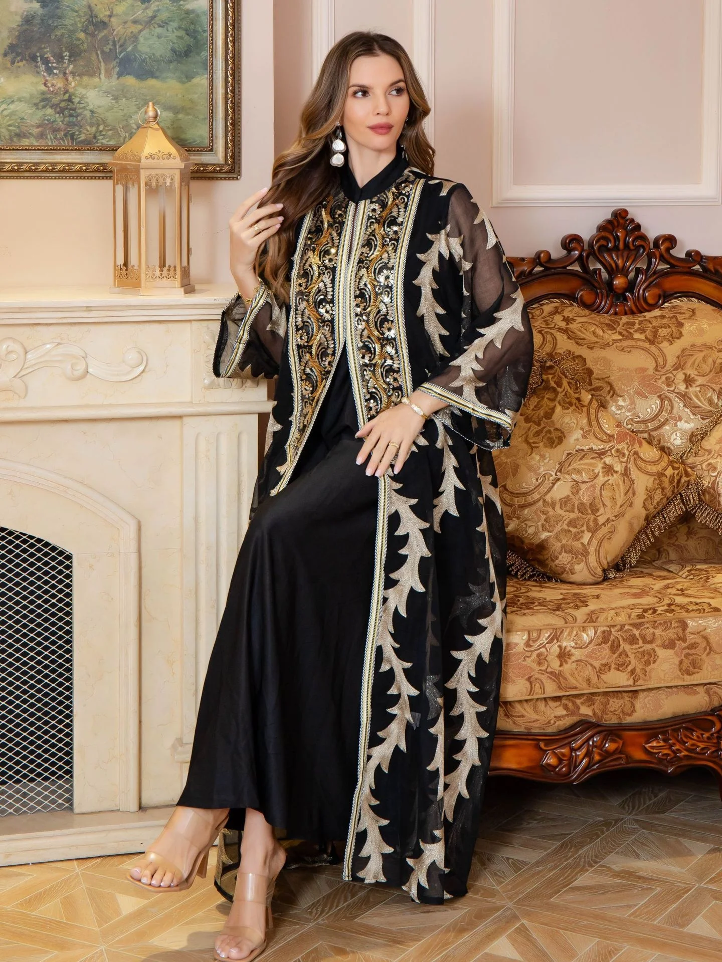 Women Party Dresses Abaya Eid Muslim Mesh Embroidery Jalabiya Ramadan Dresses Morocco Kaftan Vestidos Largos Arab Long Robe Women Party Dresses Abaya Eid Muslim Mesh Embroidery Jalabiya Ramadan Dresses Morocco Kaftan Vestidos Largos Arab Long Robe