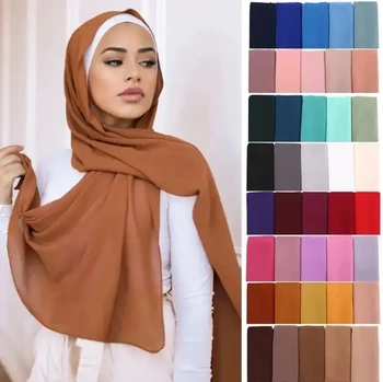 CCY Premium Chiffon Hijab Muslim Shawl Head Scarf Woman Plain Chiffon Hijab Georgette Headscarf