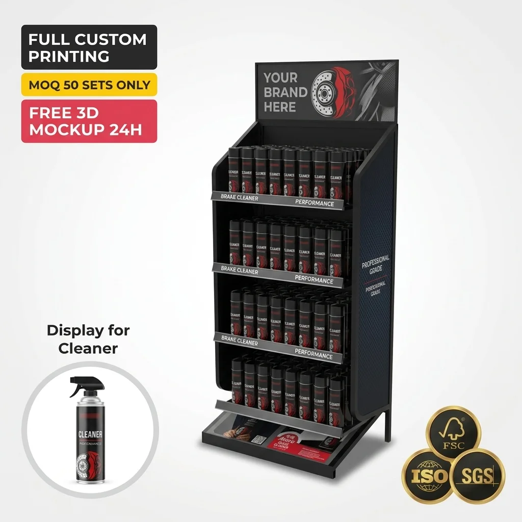 Custom Metal Floor Display Stand for Cleaner Display Racks Retail Display for Bottle for Supermarket & Bottle Products Retail