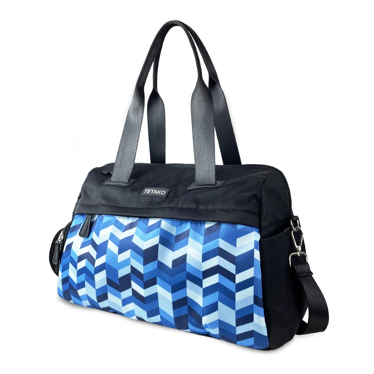Waterproof Overnight Sport Gym Shoulder Nylon Travel Duffle Bag With Shoe Compartment