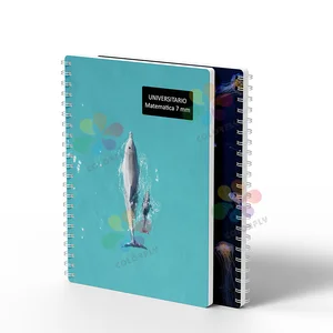 Custom Logo A4 Size Spiral Notebook 100 Sheets Assorted Cute Designs  Good Quality Double Spiral Notebook