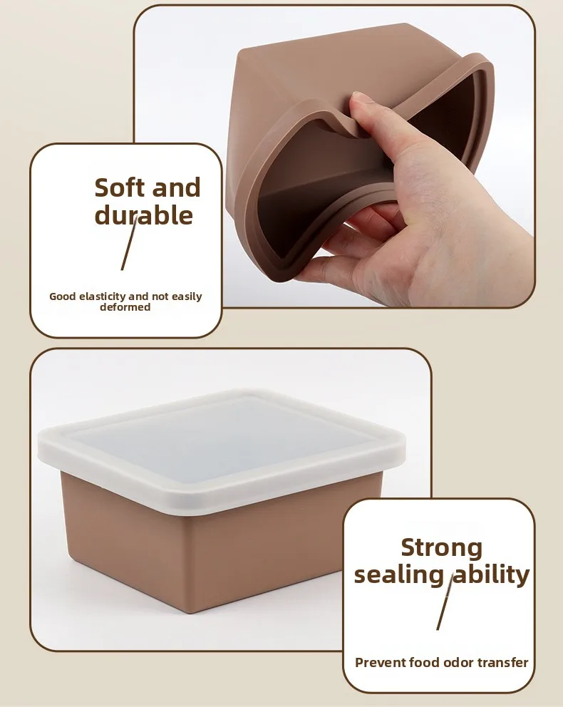 Food Grade Silicone Lunch Box Microwave Heating and Leak Proof Soup Refrigerator and Freezer Storage Seal Storage Box supplier