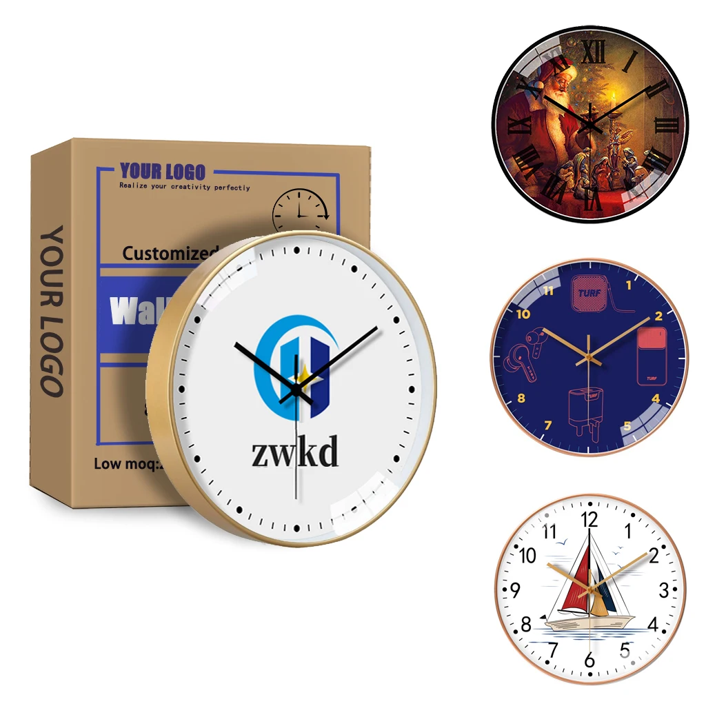 Недорогие простые настенные часы с пластиковой печатью, Размер 10 /12 дюймов