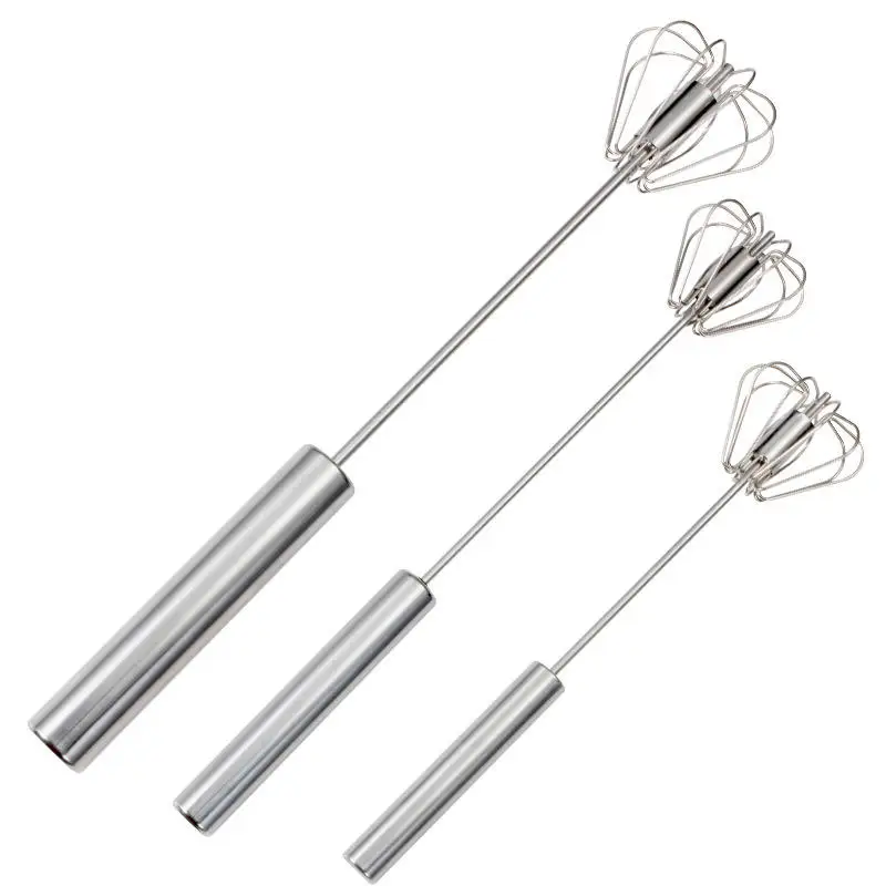 Kitchen Geeks Egg Whisk Beater Stainless Steel Wire Whisk Hand Push