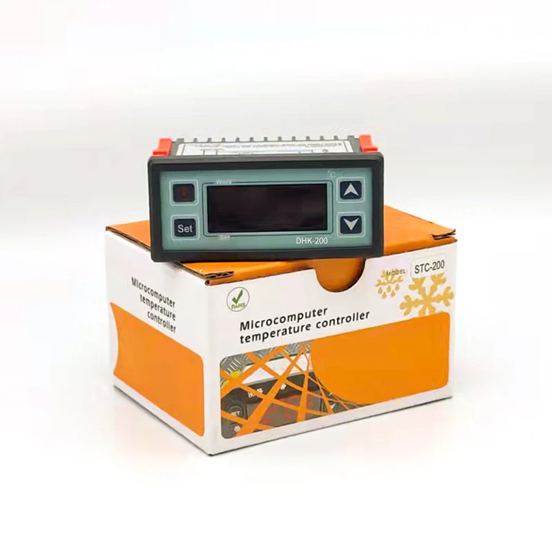 STC-200 Digital Temperature Controller Sensor Cooling Heating Compressor Defrost Delay Alarm OEM Refrigeration Freezer Plastic