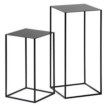Free standing set of 2 gold iron frame side table coffee table modern home furnitures for living room