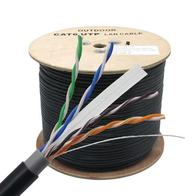 23awg 24awg cat5e cat 6 outdoor 300M 305M 1000ft UV resistant ftp utp cat6 network lan cable