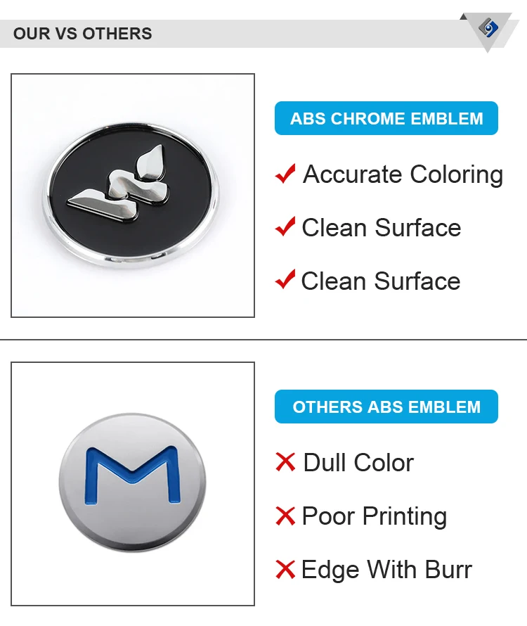 Product Emblems Personalized Customized Your Brand Logo Car Metal Chrome Emblems ...