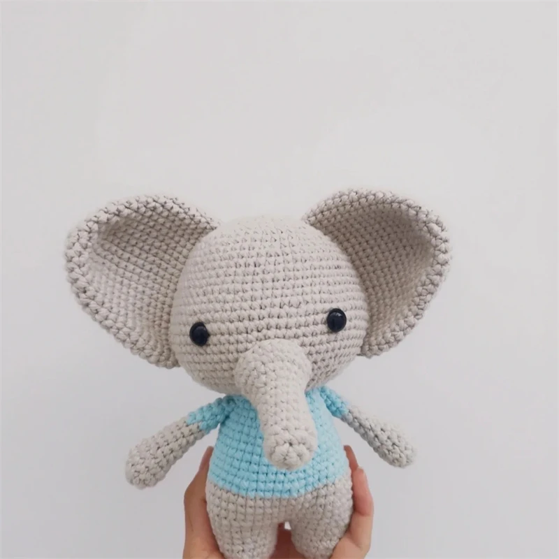 New Design Adorable Super Soft Stuffed Crocheted Elephant Amigurumi Crochet Elephant Dolls for Kids