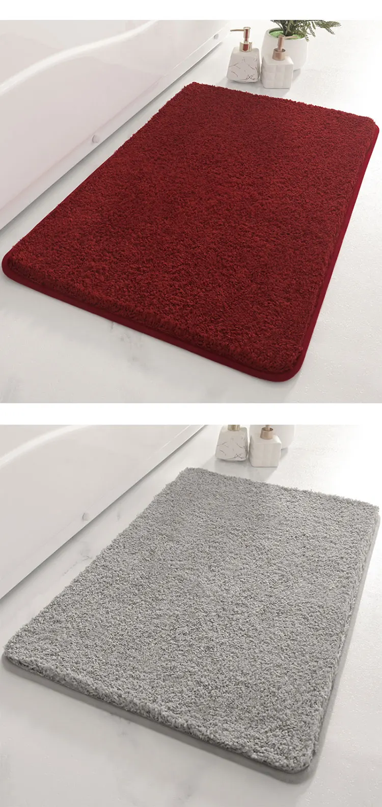   Quality Assurance Non-Slip Quick Drying Bath Mat Rug Soft Comfortable Cake Velvet Mat For Bathroom supplier