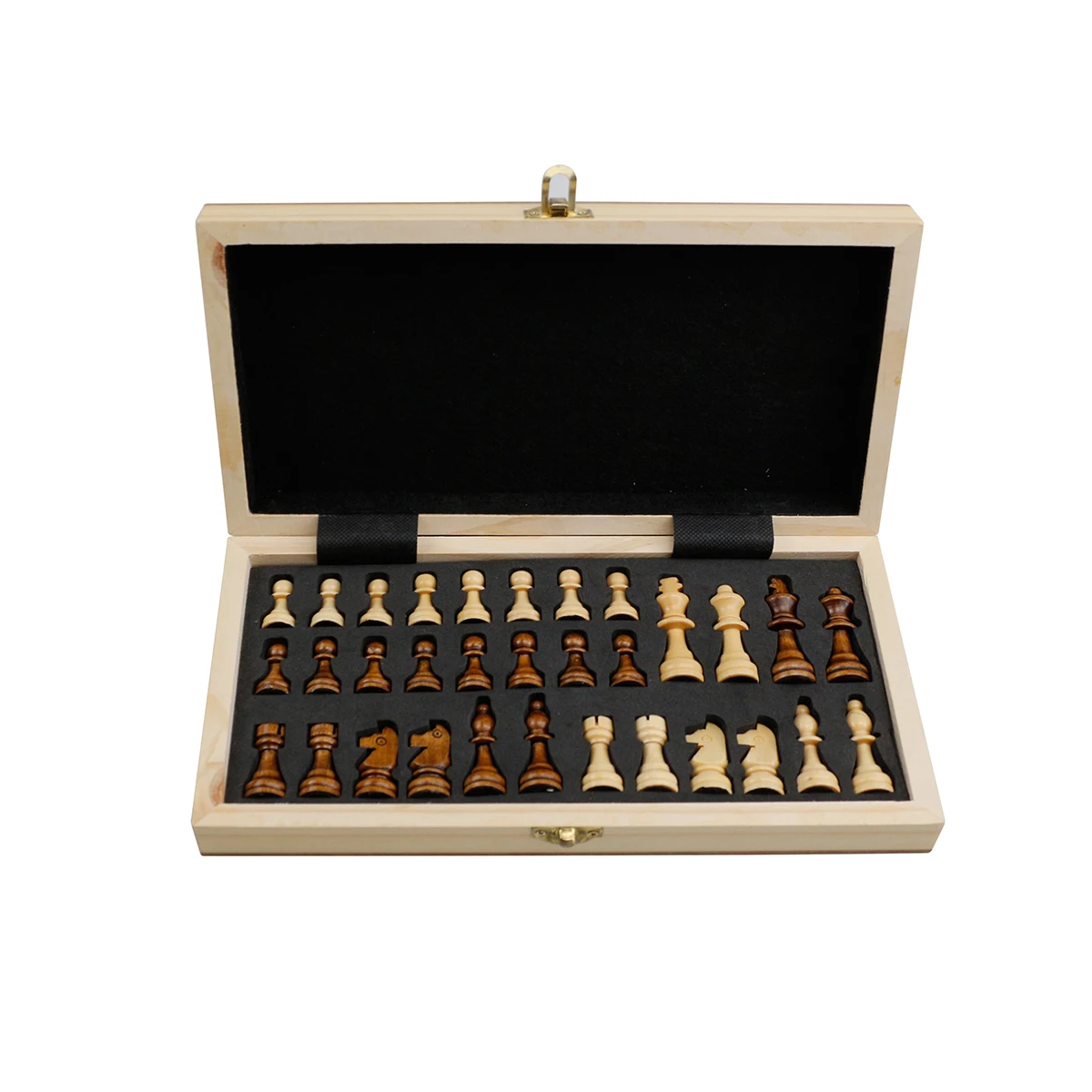 15 Inches Magnetic Wooden Classic Chess Set with 2 Extra Queens Folding ...
