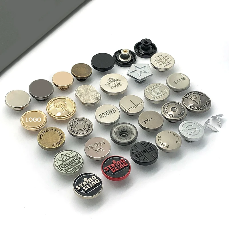 Latest Design Custom Shape Zinc Alloy Gold Embossed Sewing Accessory Garment Suit Coat and blazer Shank Button