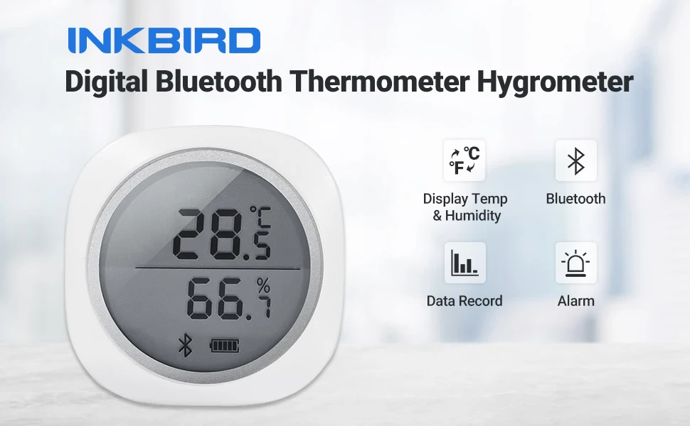 INKBIRD Wireless Bluetooth Temperature and Humidity Monitor Digital  Thermometer and Hygrometer, IBS-TH1 Plus 