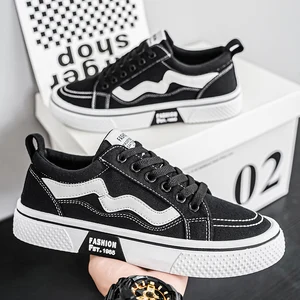 New Spring Men Sneakers Walking Fashion Casual Shoes Lace up Trendy Shoes Mens Canvas Shoes