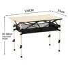 120 Khaki Adjustable Folding Table with Mesh Cover