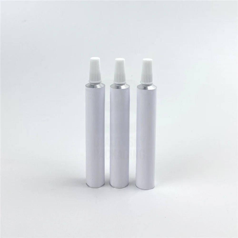 Stock 5ml  High Quality White Plain Eye Ointment Pharmaceutical  Long Nozzle Aluminium Collapsible Tube