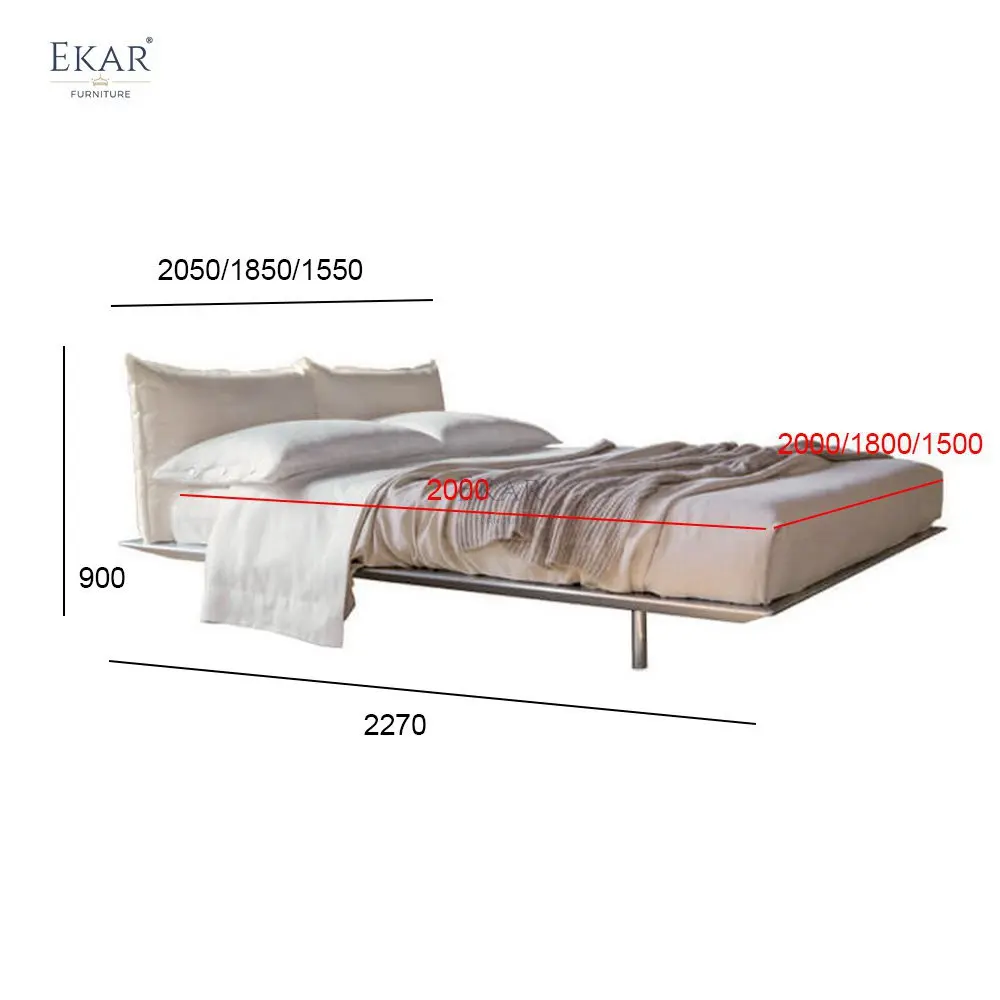 product removable upholstered headboard bed with stainless steel polished frame for modern bedrooms-67