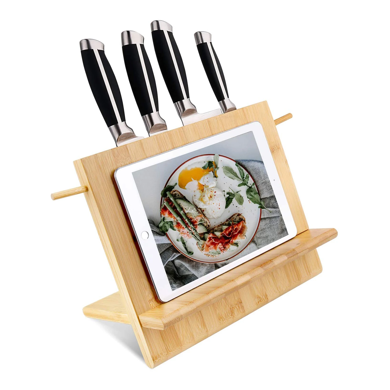 Bamboo Wood Knife Block,Large Capacity Knife Organizer Block