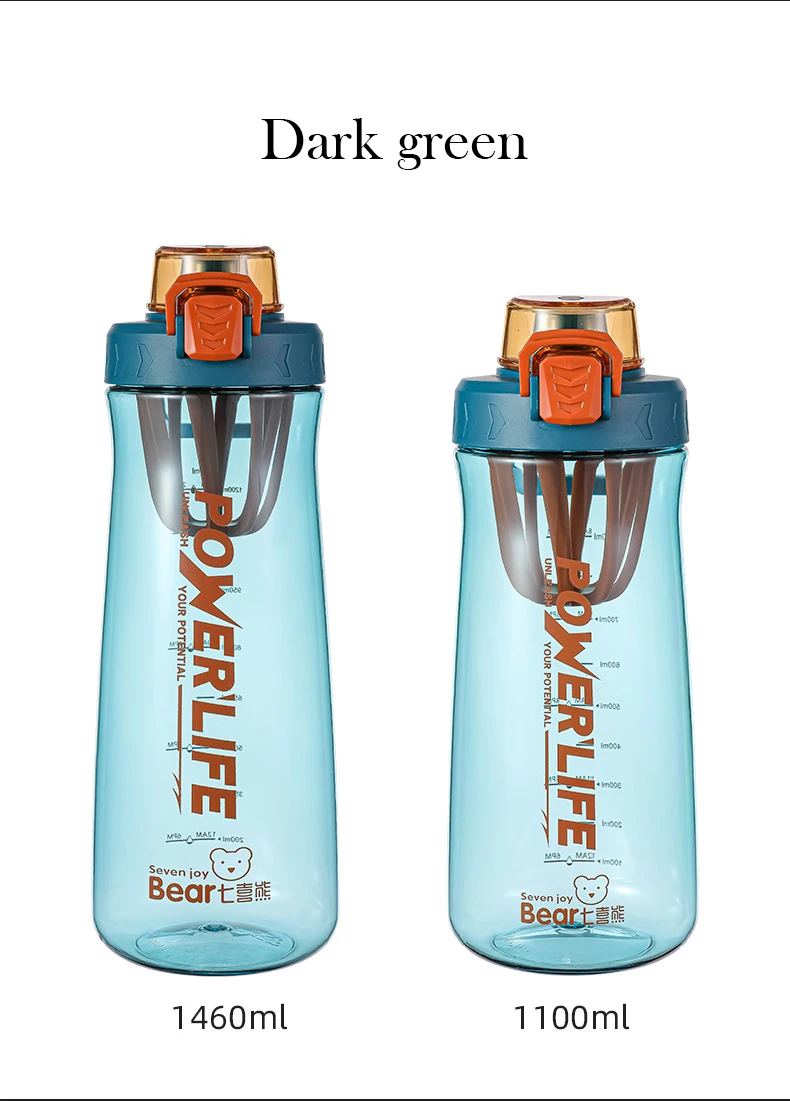 Hot Sale 1100ml 38oz Sports Fitness Tritan Plastic Fruit Infuser Water Bottle BPA Free Direct Drinking Camping Custom Logo