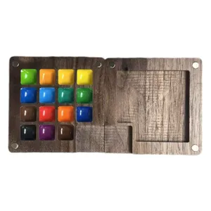 Walnut square Watercolor Paint Box, Painting Color Box, Multi Grid Packaging Travel  Set Watercolor Paint