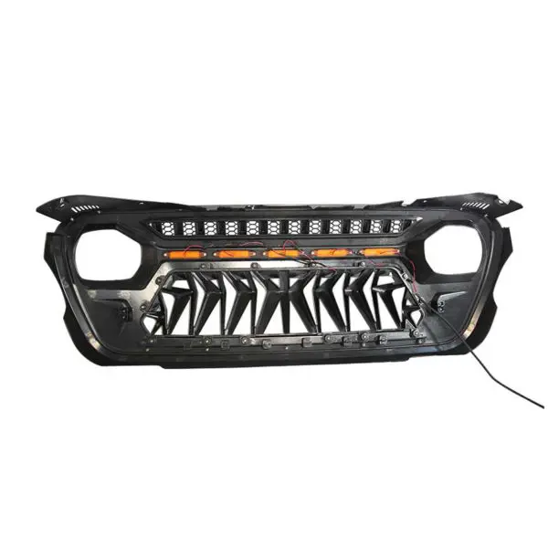 4x4 offroad accessories ABS front bumper grill with LED light for JEEP WRANGLER JL JT 2018 2019 2020 2021