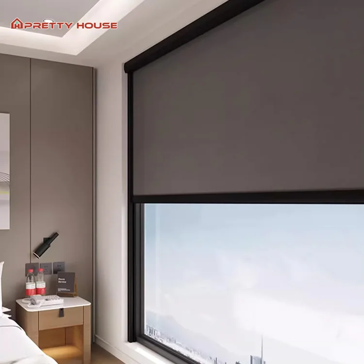 Custom Made Zip Screen Patio Blinds Sun Shade Vertical Motorized Zip Screen Outdoor Roller Blind for Pergola