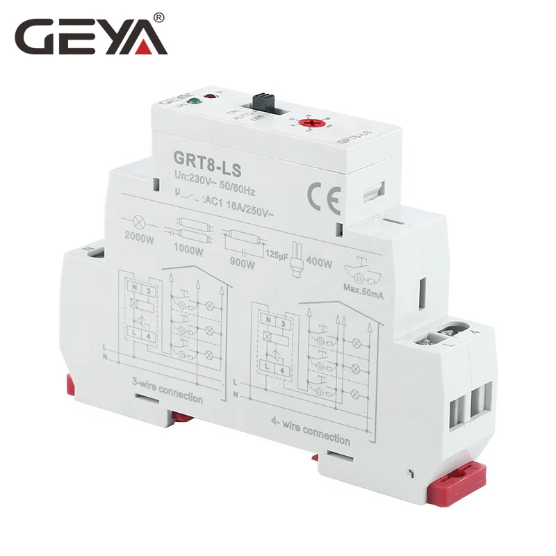 GEYA GRT8-LS AC230V Multifunction Staircase Light Time Switch Staircase Relay Electronic 1SPST 16A