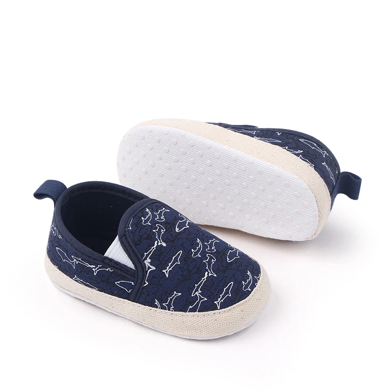 Solid Color Fish Print Spring and Autumn Baby Canvas Covered Feet Baby Walking Shoes manufacture