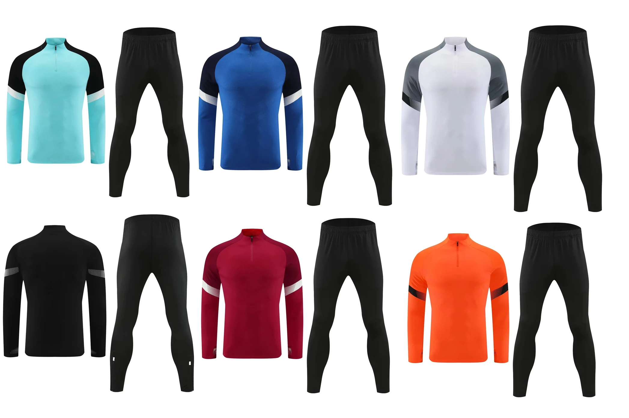 Wholesale 2024 Men's Sports Wear Breathable Plus Size 2-Piece Sweatsuit Set Football & Soccer Tracksuits for Gym Training
