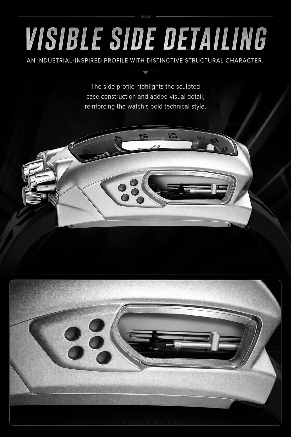 Engine Movement Quartz Watch Fashionable watch for men