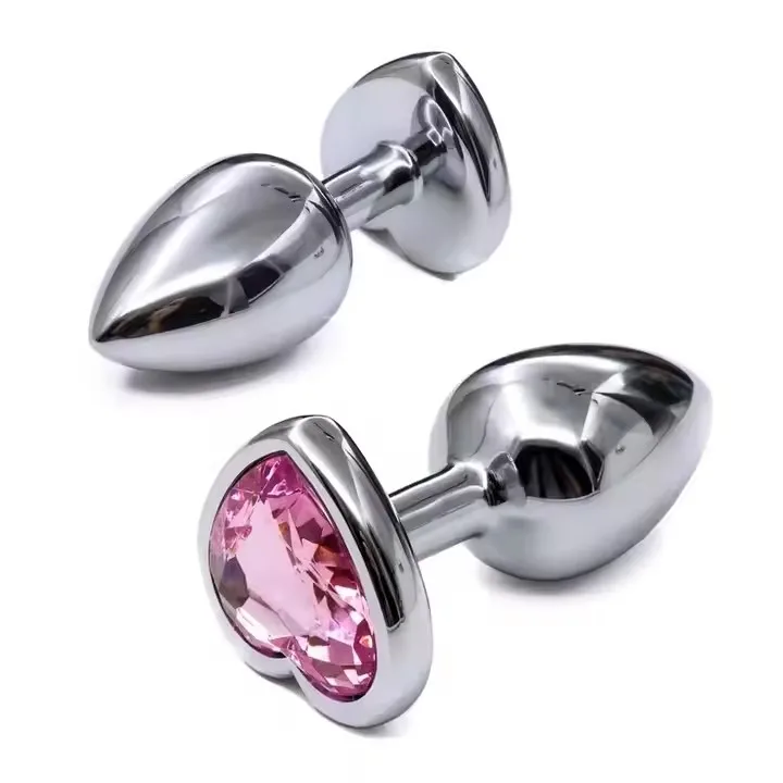 Different Color Stainless Steel Jewel Anal Plug with Heart Shape Metal Butt Plug Sex Toys Female Different Color Stainless Steel Jewel Anal Plug with Heart Shape Metal Butt Plug Sex Toys Female